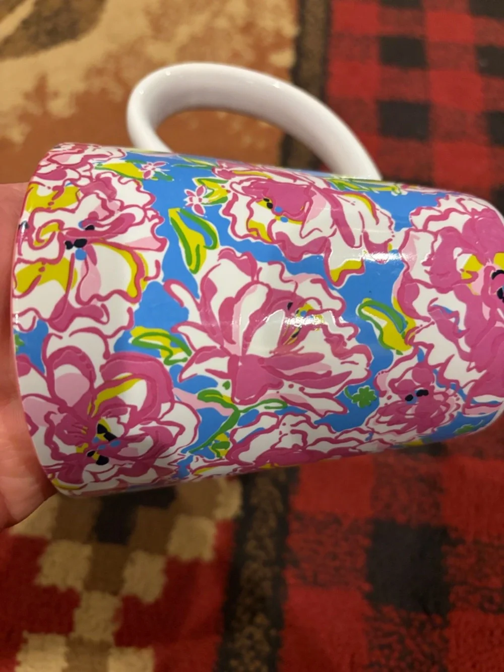 Lily Pulitzer floral ceramic coffee mug